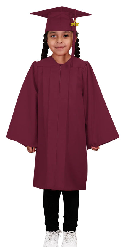 Kids Maroon Graduation Cap & Gown - Preschool & Kindergarten