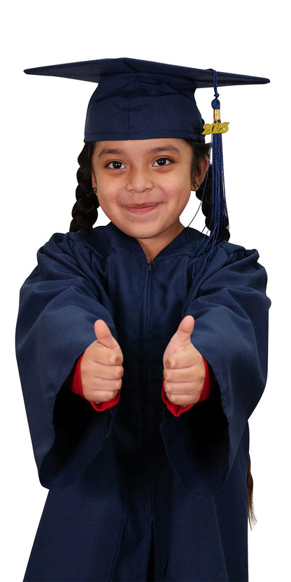 Kids Navy Blue Graduation Cap & Gown - Preschool & Kindergarten