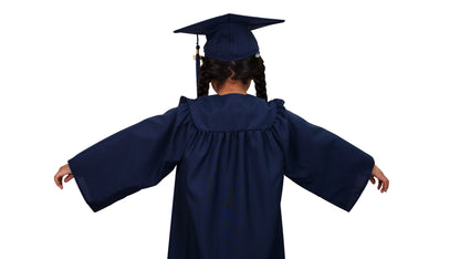 Kids Navy Blue Graduation Cap & Gown - Preschool & Kindergarten